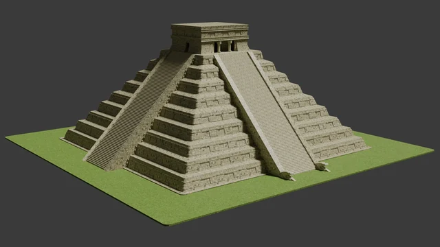 Chichen Itza Mayan Pyramid 3d Render