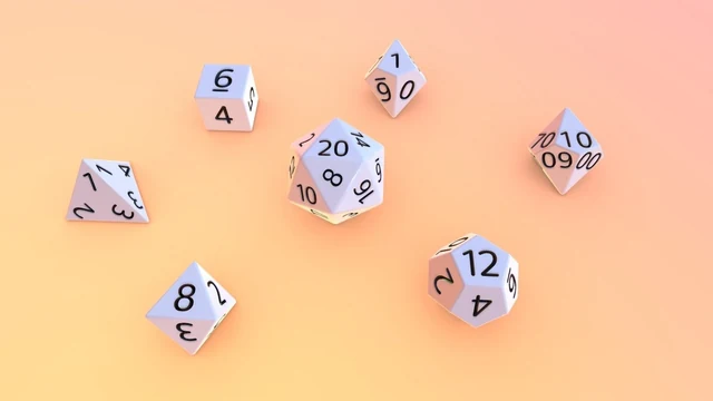 Classic Marble Dice Set 3d Render