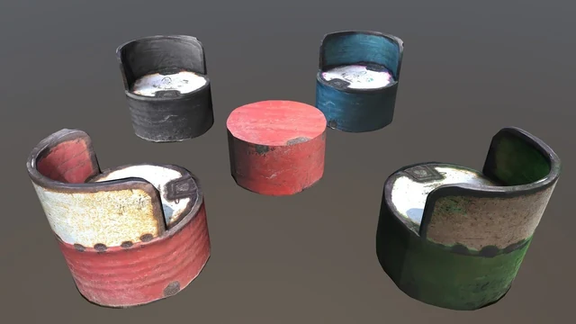 Upcycled Barrel Chairs 3d Render